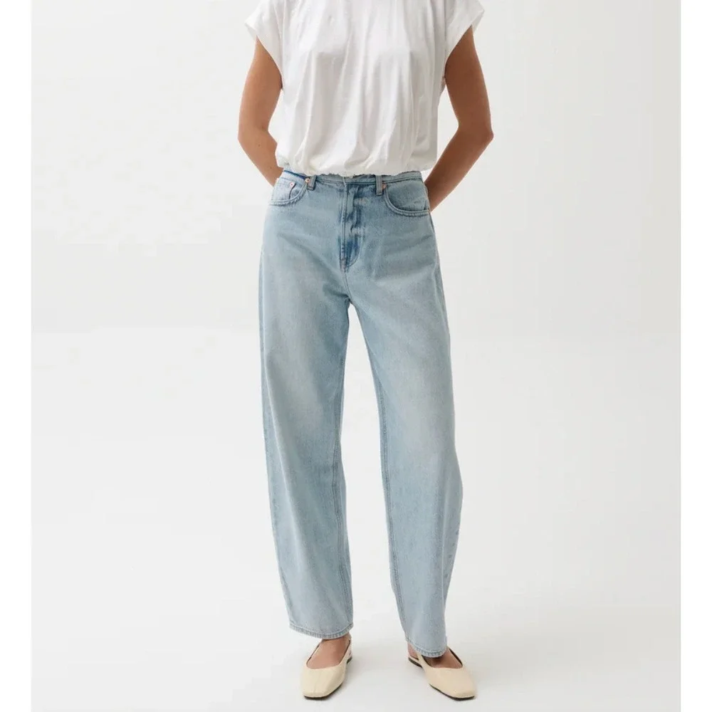 PISTOLA Wes High Rise Barrel Jeans in Waves
